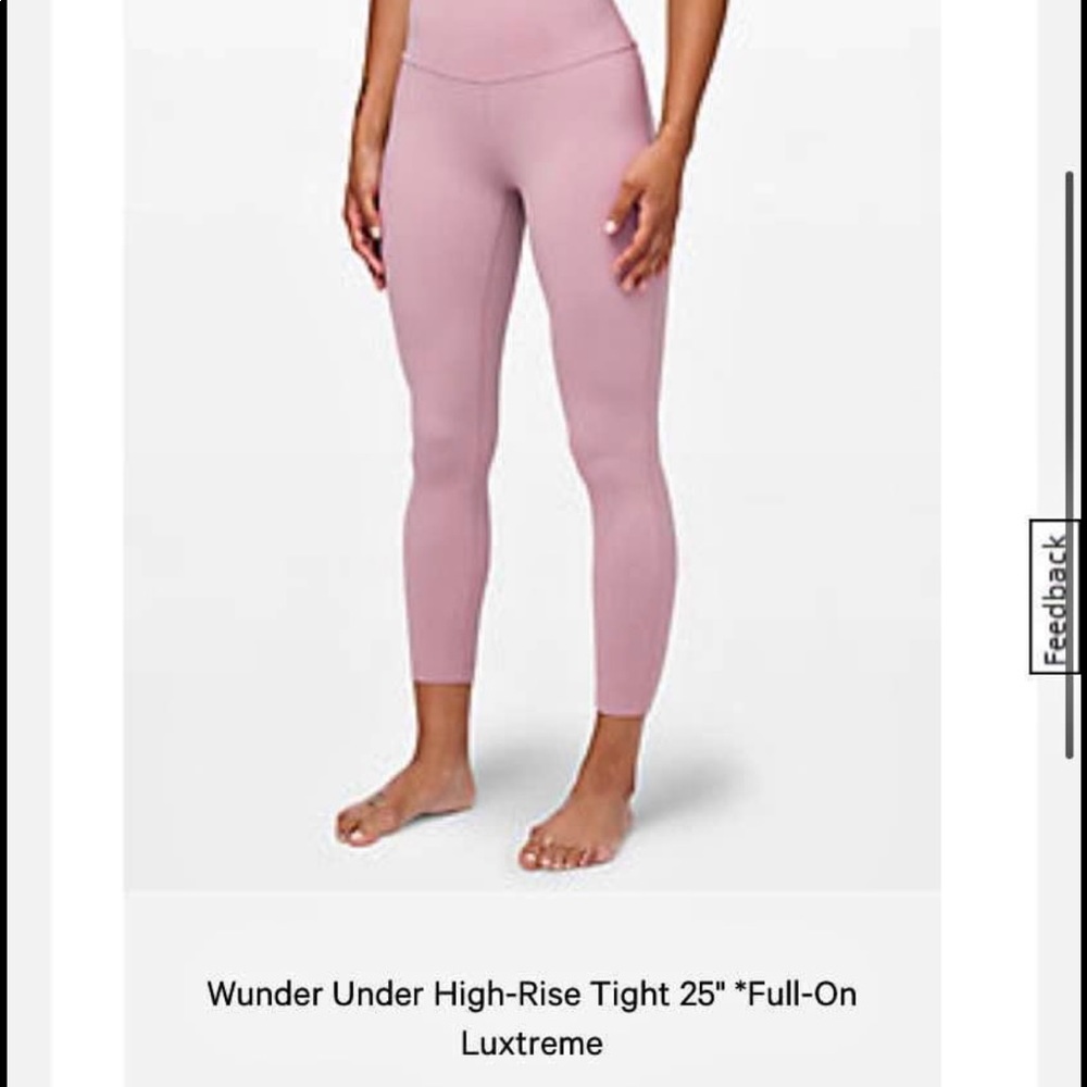 Lululemon WunderUnder Luxtreme Sz10 25in Lavender